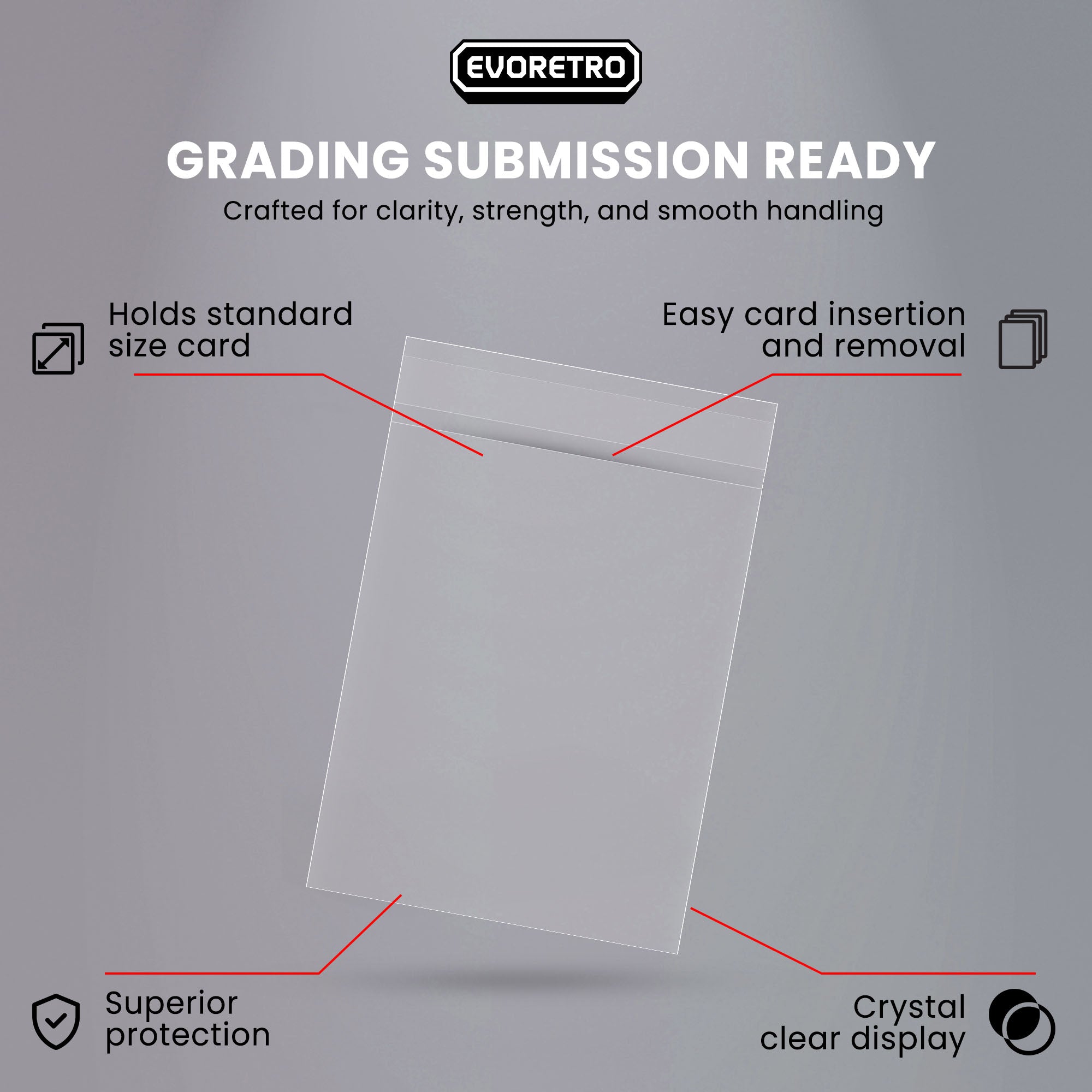 EVORETRO Graded Card Sleeves for Beckett – Pack of 100