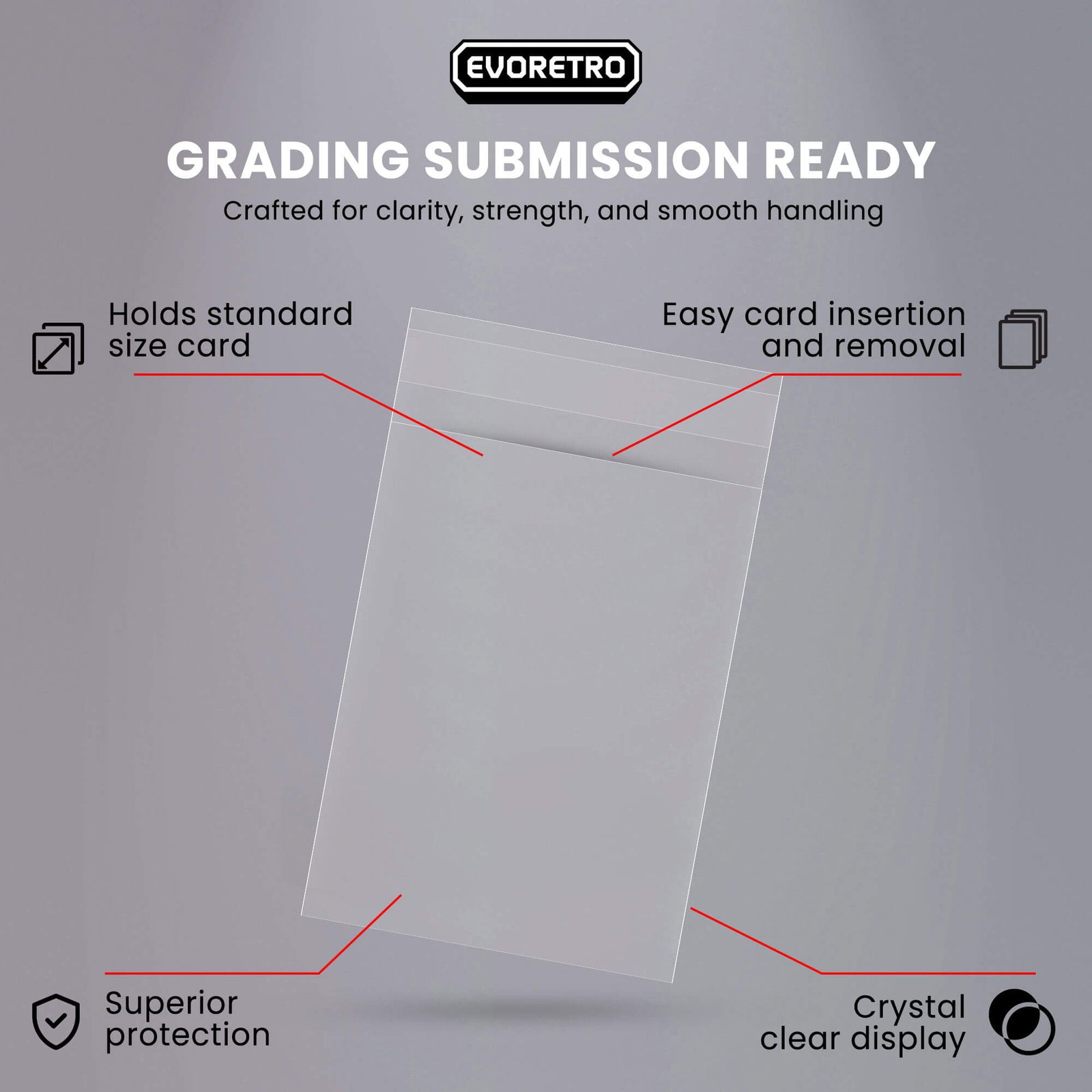 EVORETRO Graded Card Sleeves for Beckett – Pack of 100
