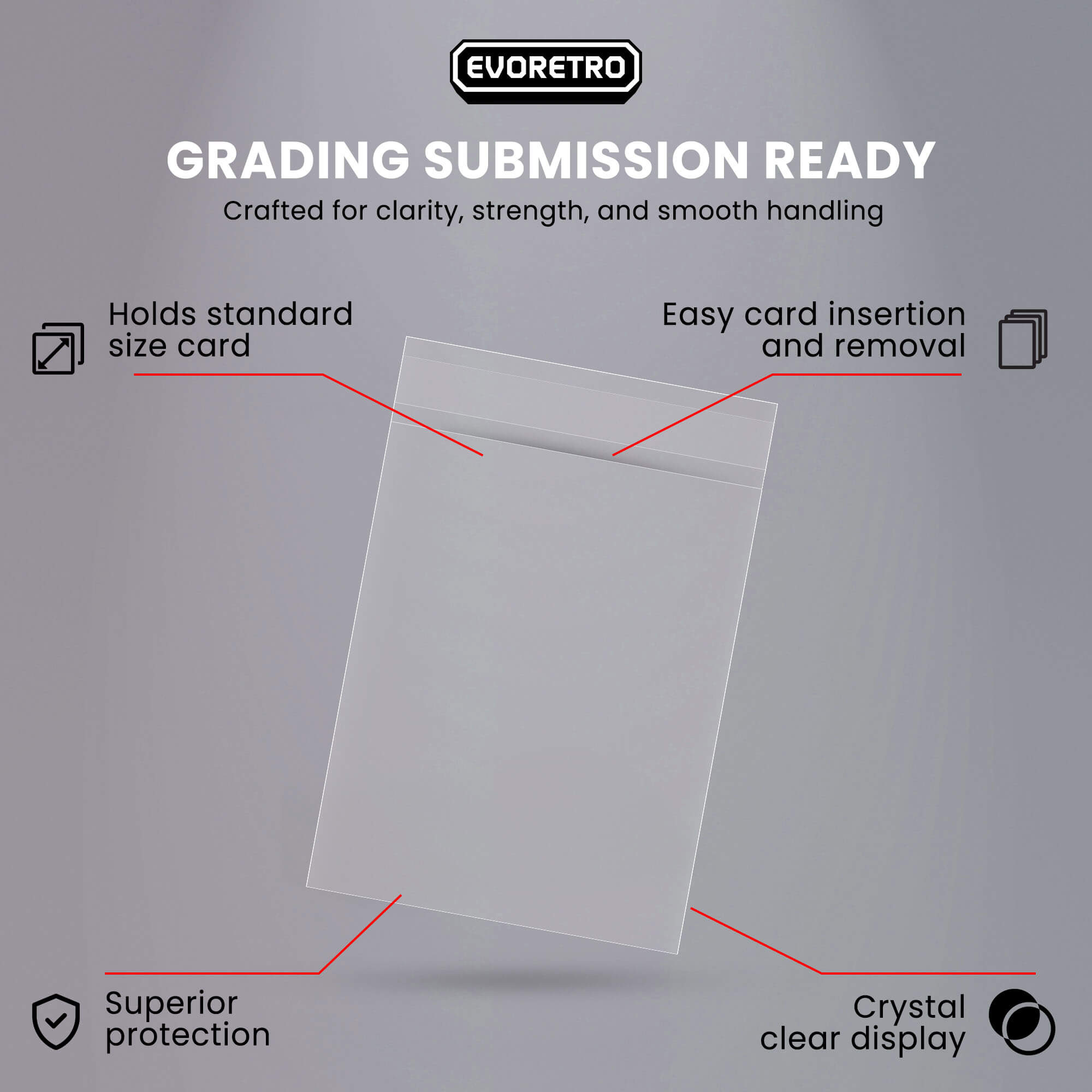 EVORETRO Graded Card Sleeves for Beckett – Pack of 100