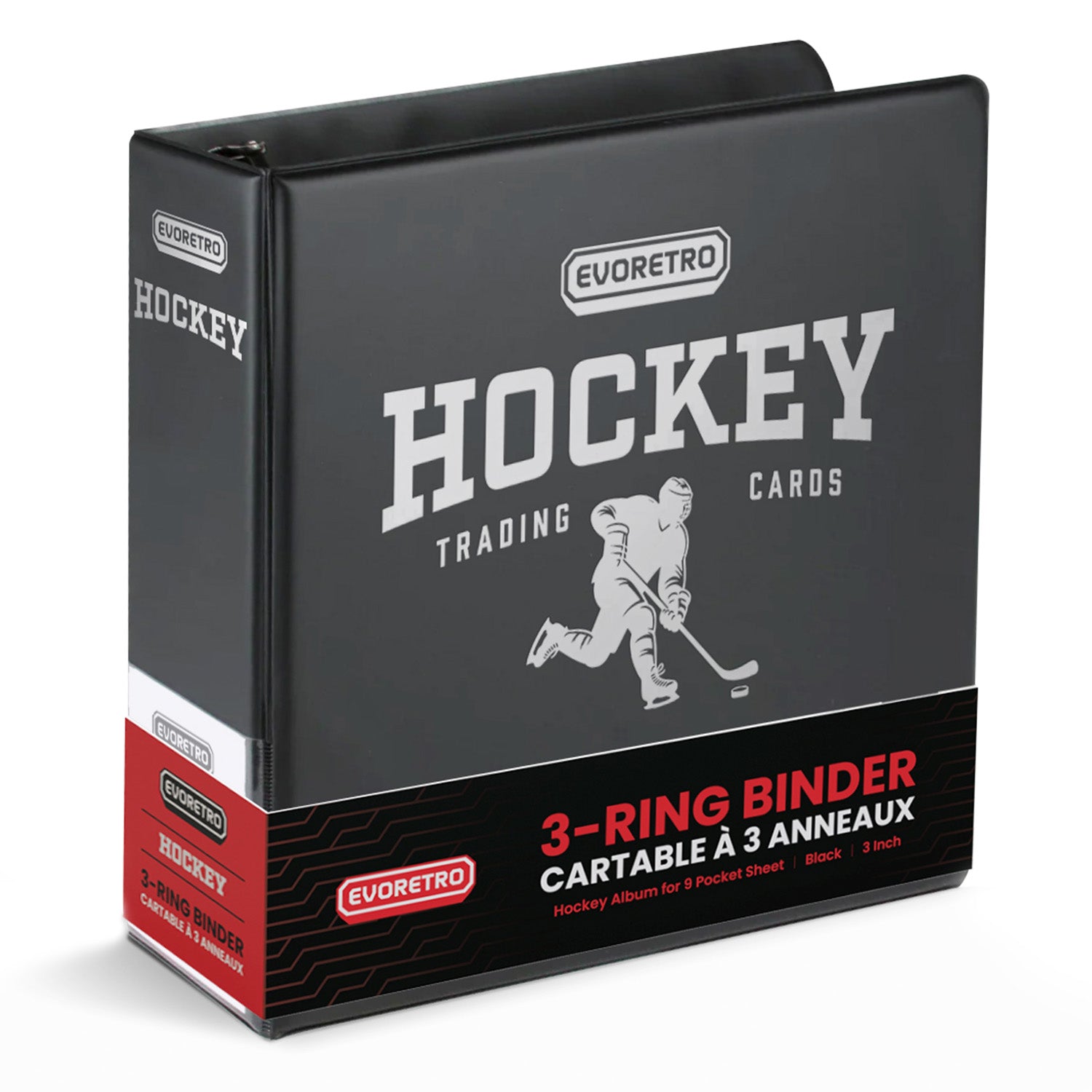 EVORETRO 3-Inch Trading Card Ring Binder | Collector Album Black