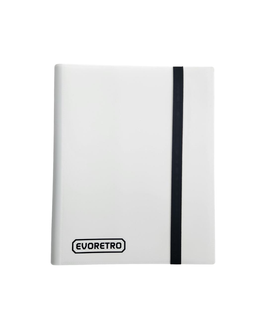 White 9 pocket card flex portfolio binder holding 360 trading cards with elastic strap