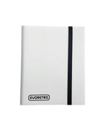 White 9 pocket card flex portfolio binder holding 360 trading cards with elastic strap