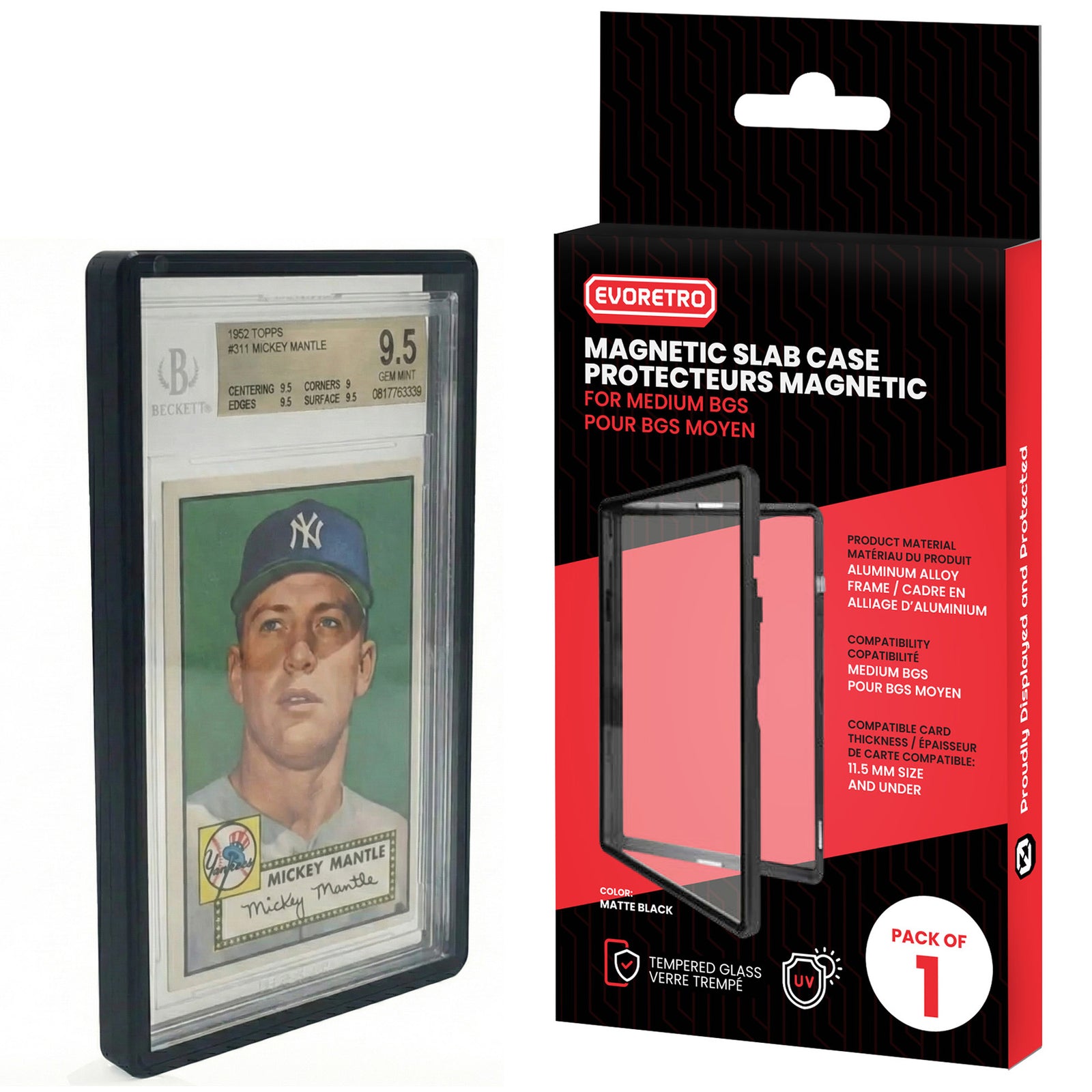 Étui magnétique EVORETRO pour slabs gradées BGS Beckett — noir mat