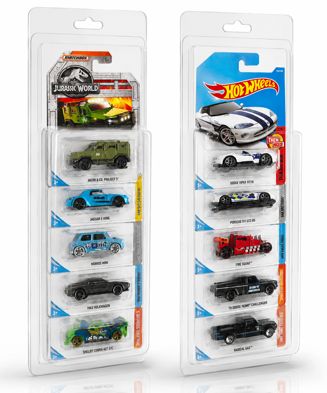 Mainline Diecast Car Protector 5-Pack – Crystal-Clear 5-Slot Display Cases for Hot Wheels & 1/64 Scale Vehicles
