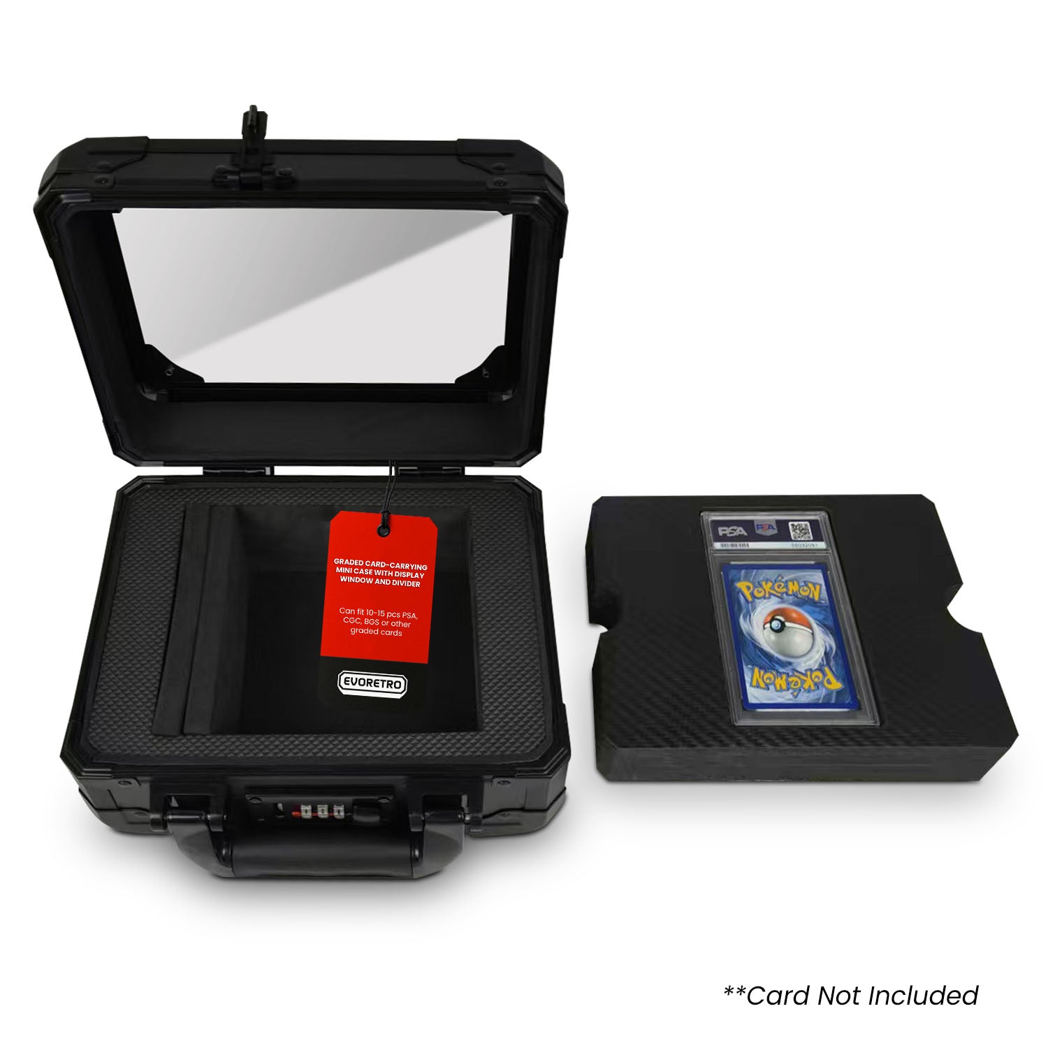 EVORETRO Graded Card Case — Mini with Display Window & Lock