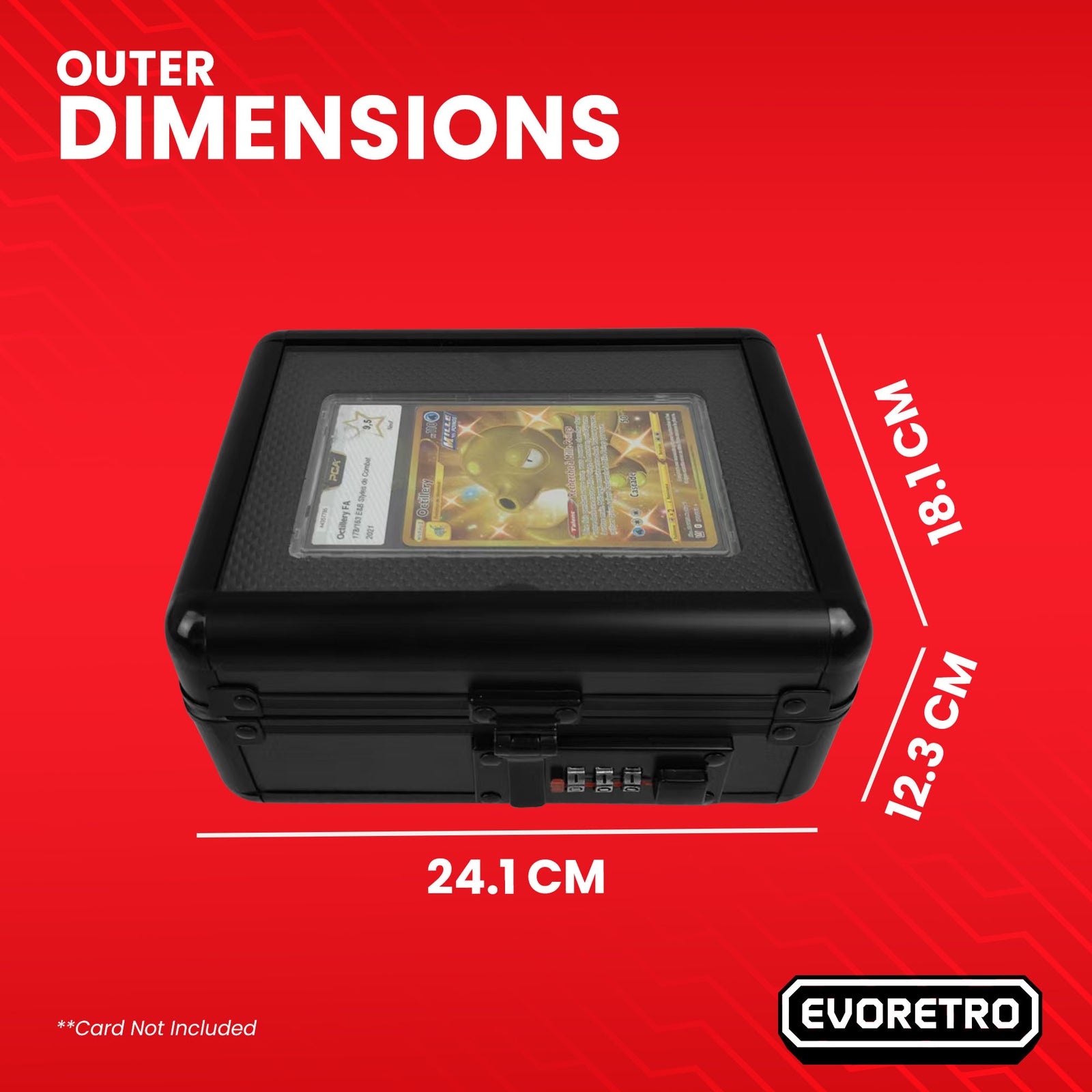 EVORETRO Graded Card Case — Mini with Display Window & Lock