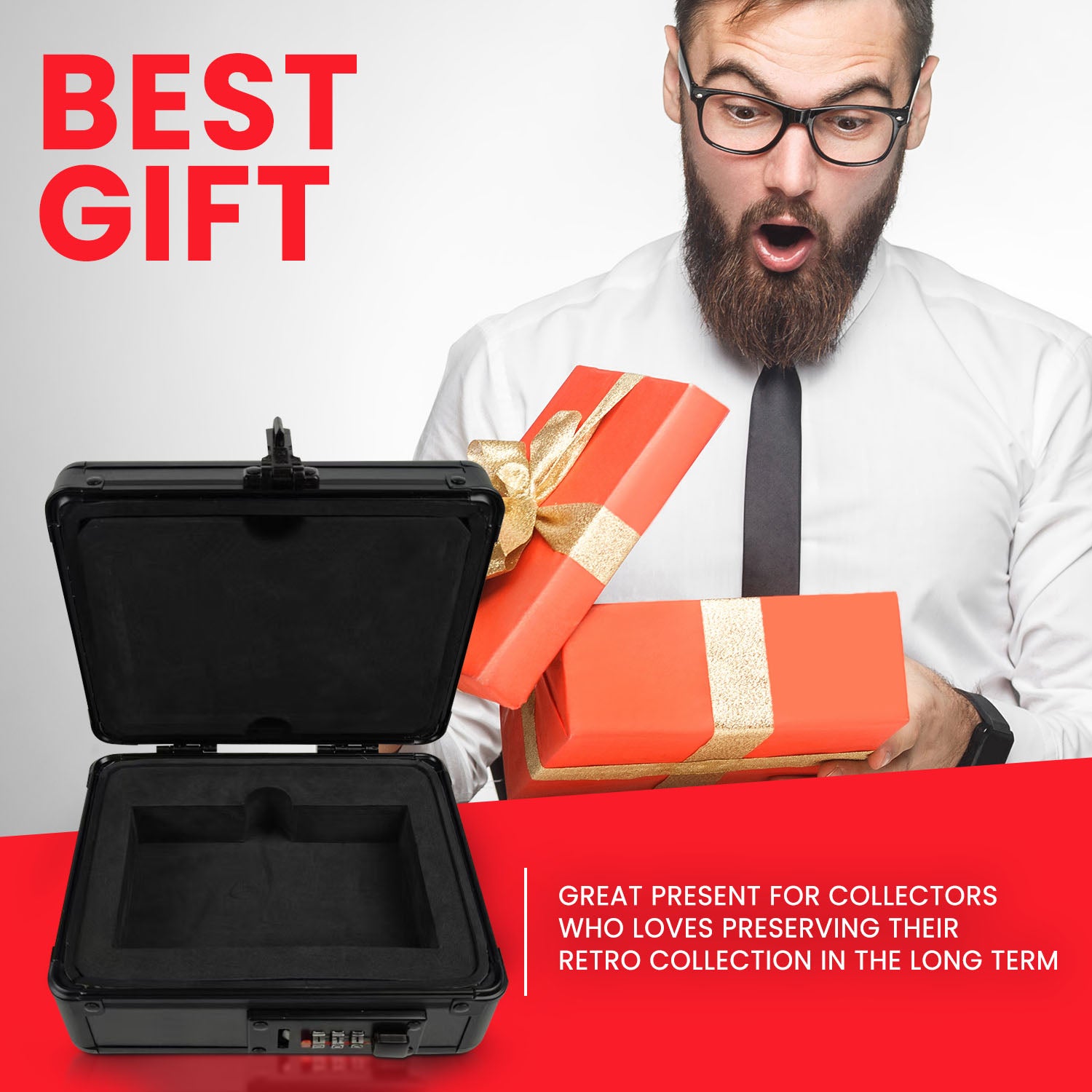 EVORETRO Graded Card Case — Mini with Display Window & Lock