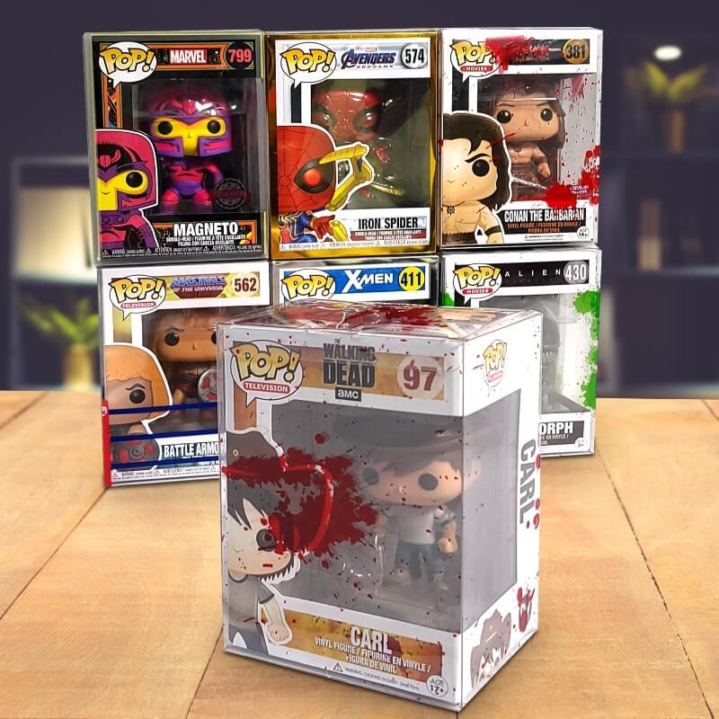 Funko Pop 4 Inches - Red Blood with Bullet Holes - PET Protector 0.40MM - Pack of 10