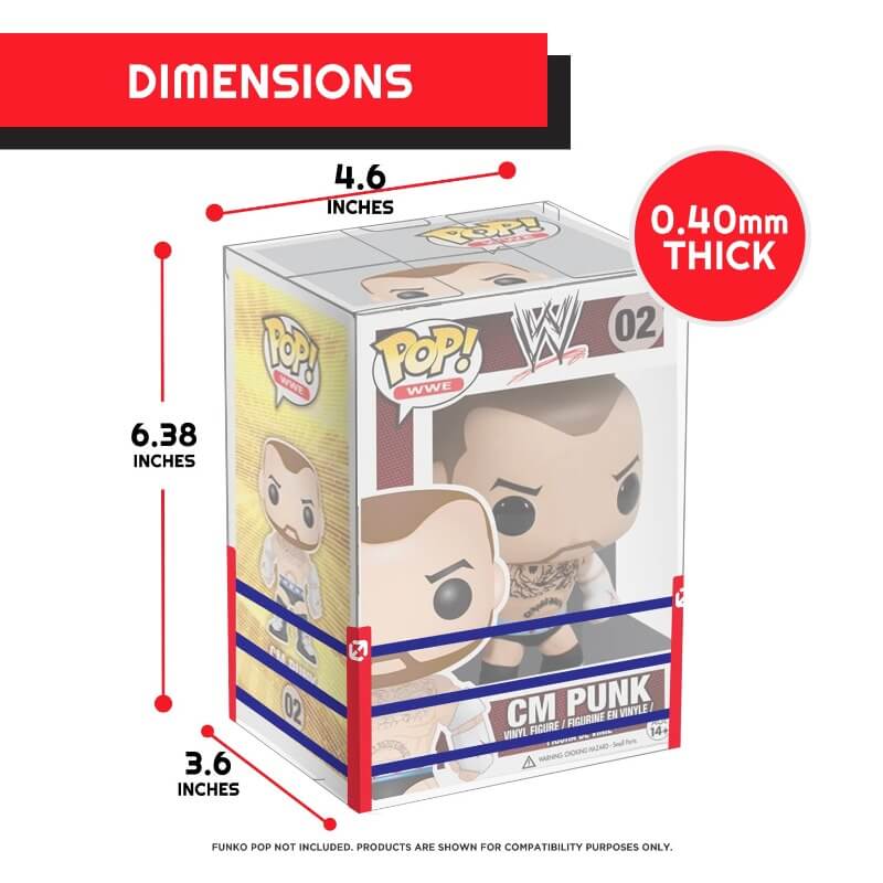 FUNKO POP 4 INCHES - WRESTLING RING - PET PROTECTOR 0.40MM - Pack of 10