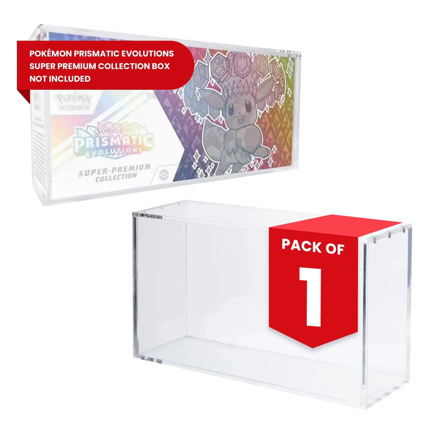 Acrylic Case Display for Pokémon Prismatic Evolutions Super Premium Collection Box