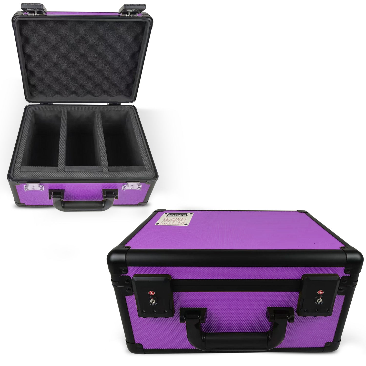 EVORETRO x Show de Cartes – Valise Aluminium Violette avec Combinaison