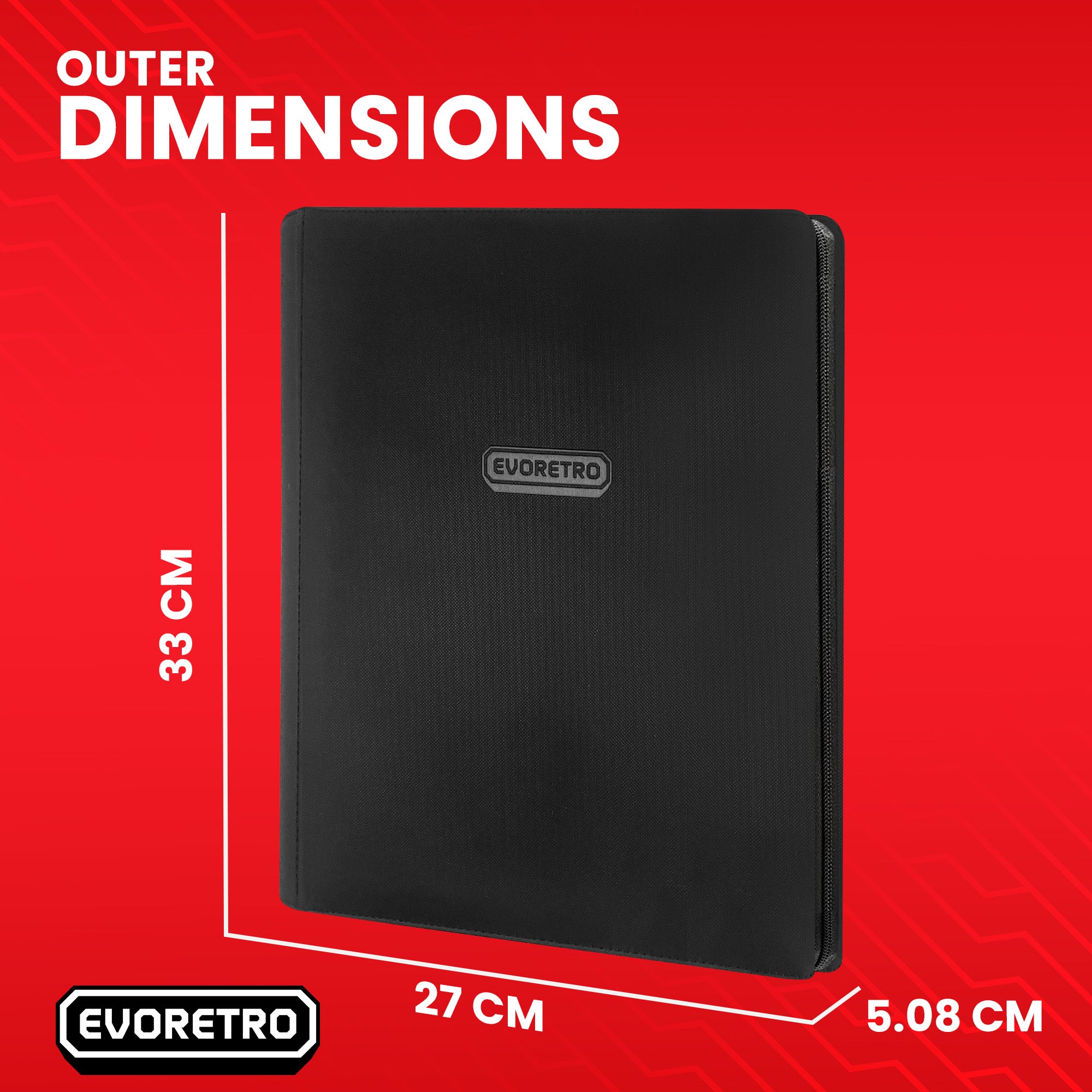 EVORETRO 9-Pocket Zip-Up Trading Card Binder for 360 cards