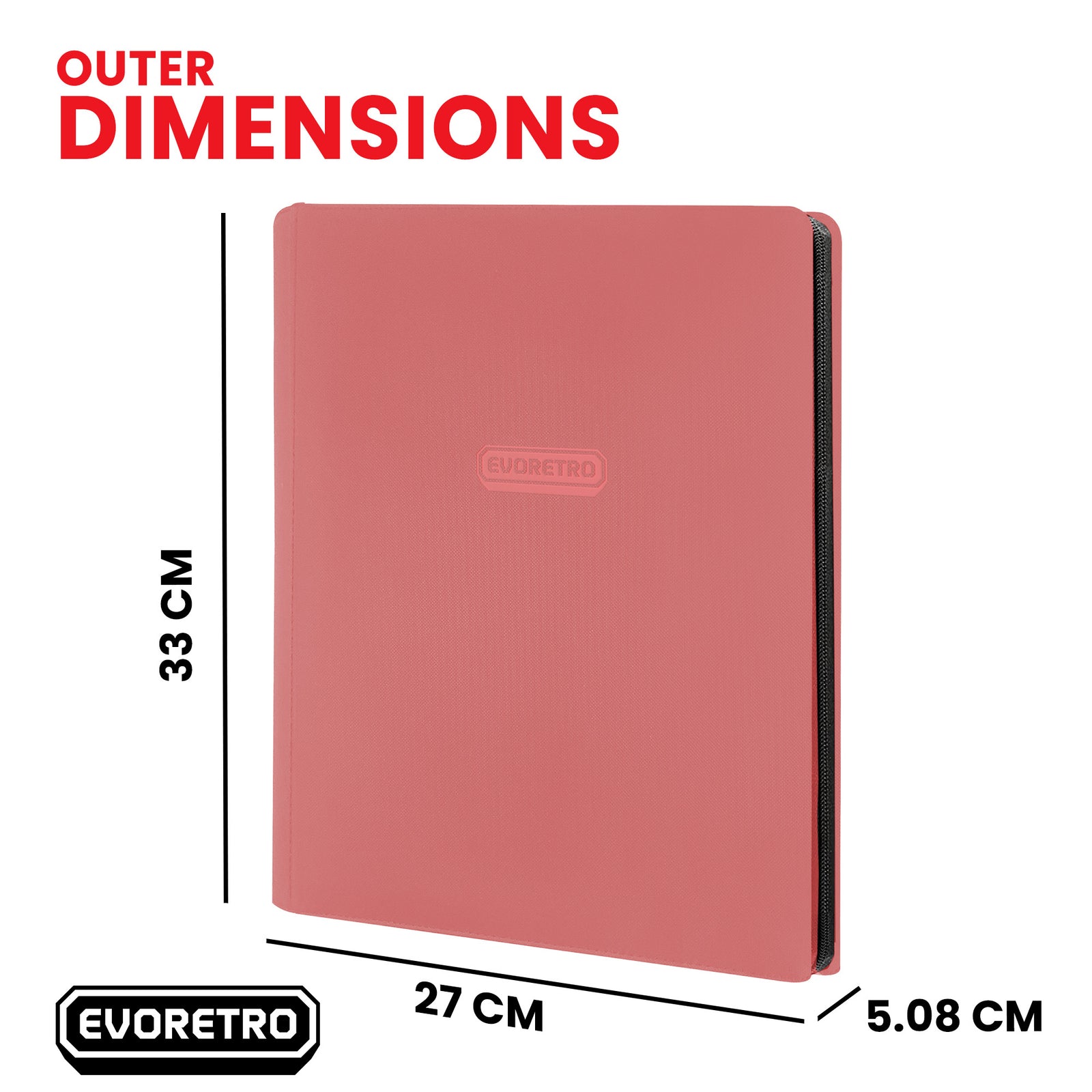 EVORETRO 9-Pocket Zip-Up Trading Card Binder for 360 cards