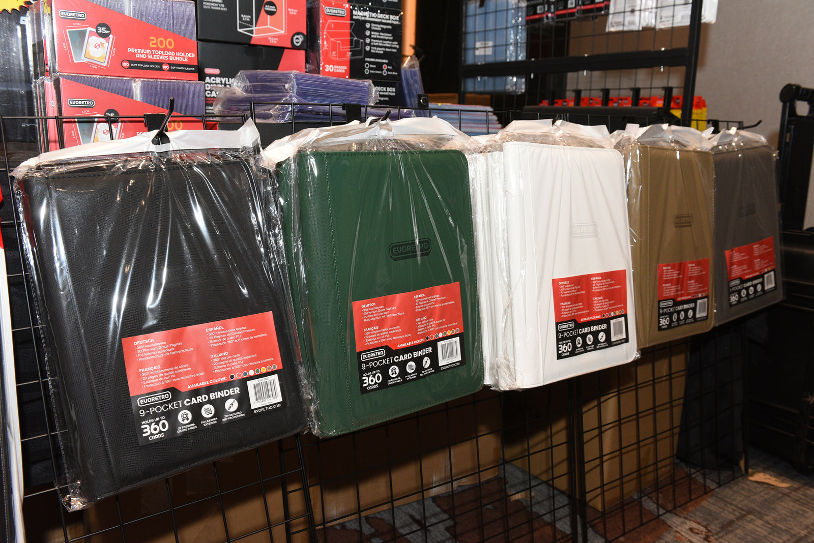 EVORETRO 9-Pocket Zip-Up Trading Card Zipper Binder for 360 cards