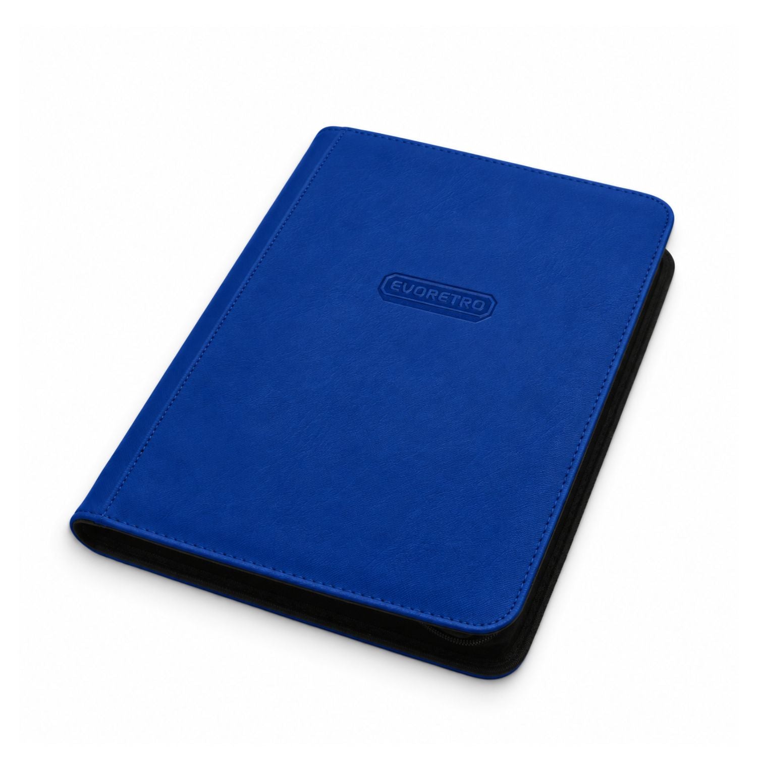 Regular 9 Pocket Card Binder with Zipper Royal Blue flat side view