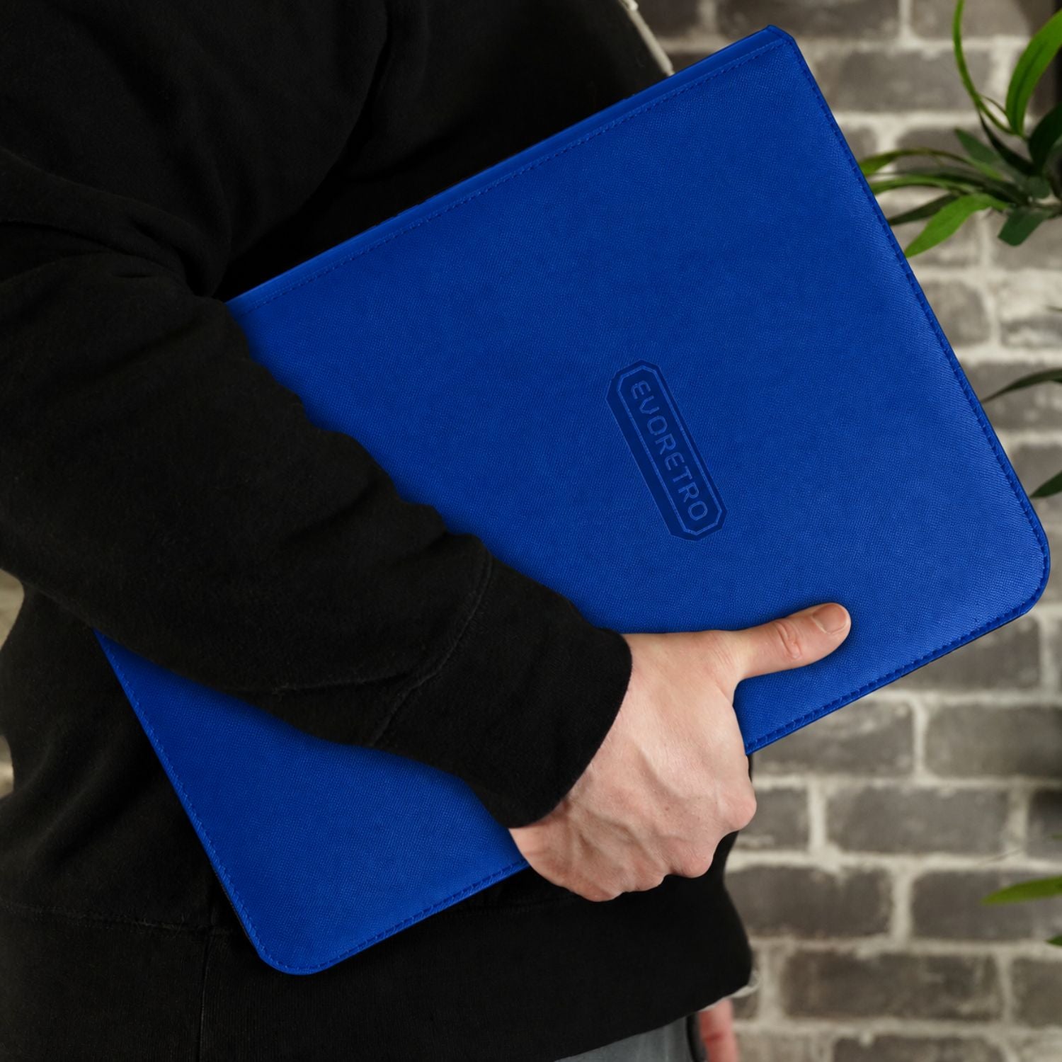 Regular 9 Pocket Card Binder with Zipper Royal Blue lifestyle view