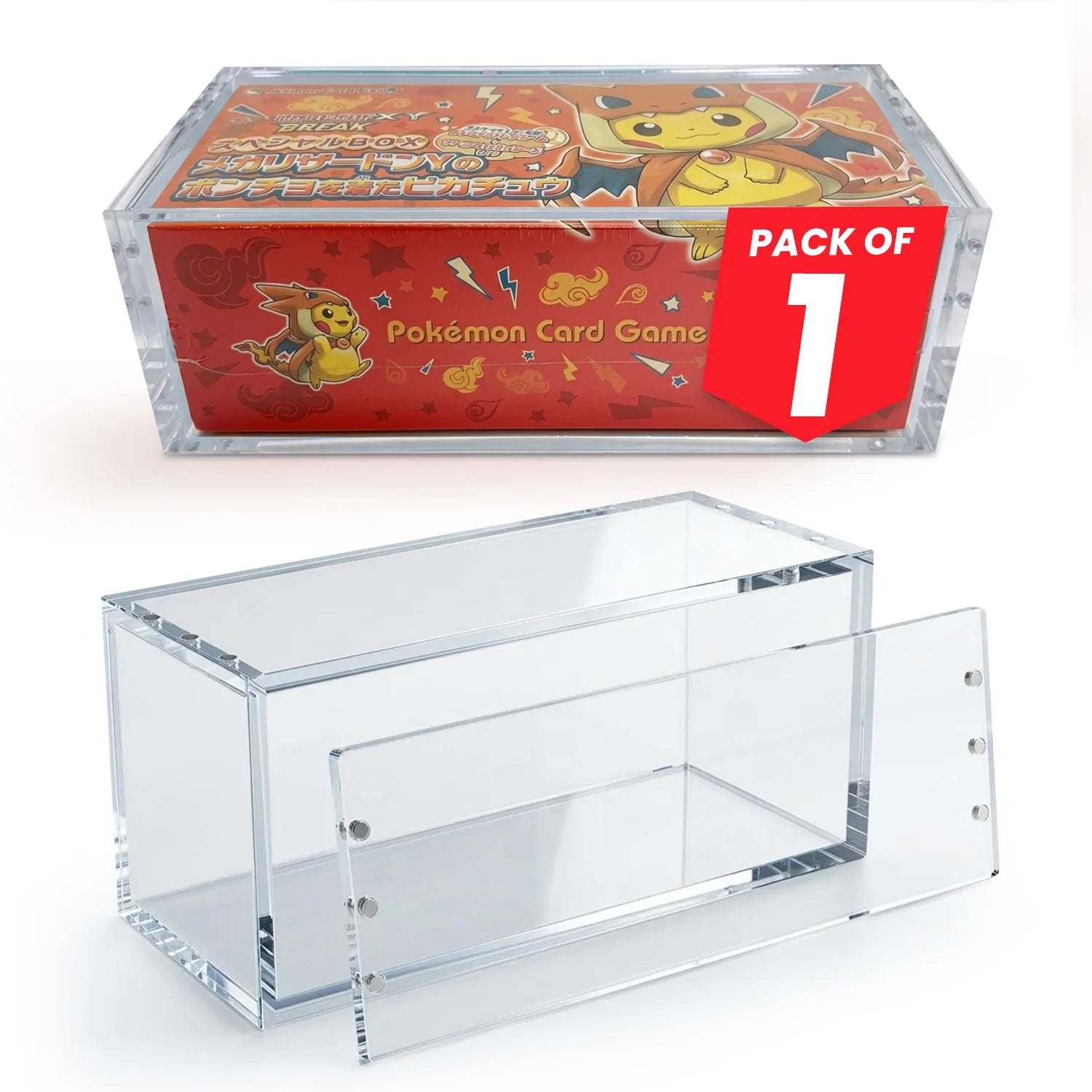 Magnetic Acrylic Display Case for Pokémon Center Japanese Special Poncho Pikachu Box