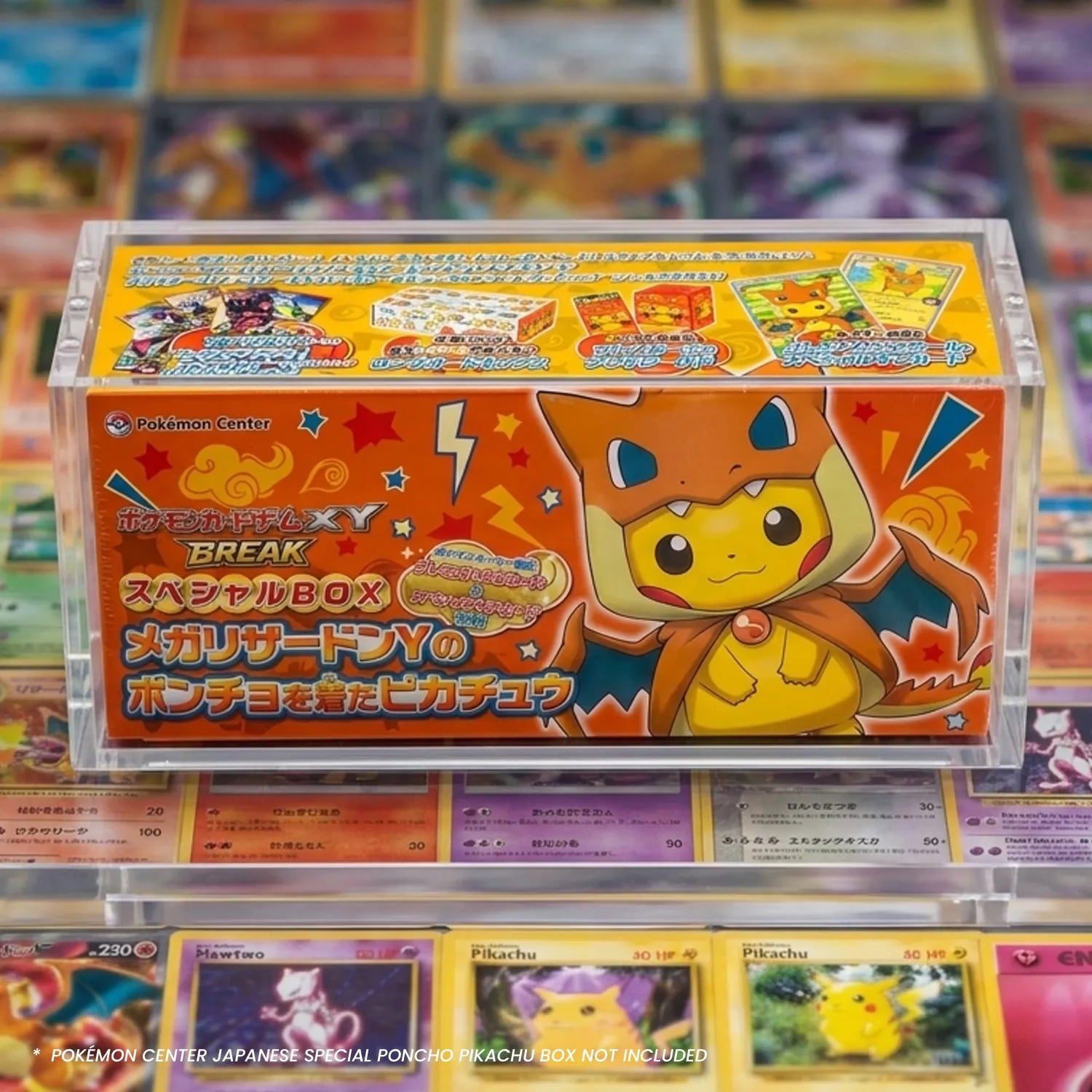 Magnetic Acrylic Display Case for Pokémon Center Japanese Special Poncho Pikachu Box