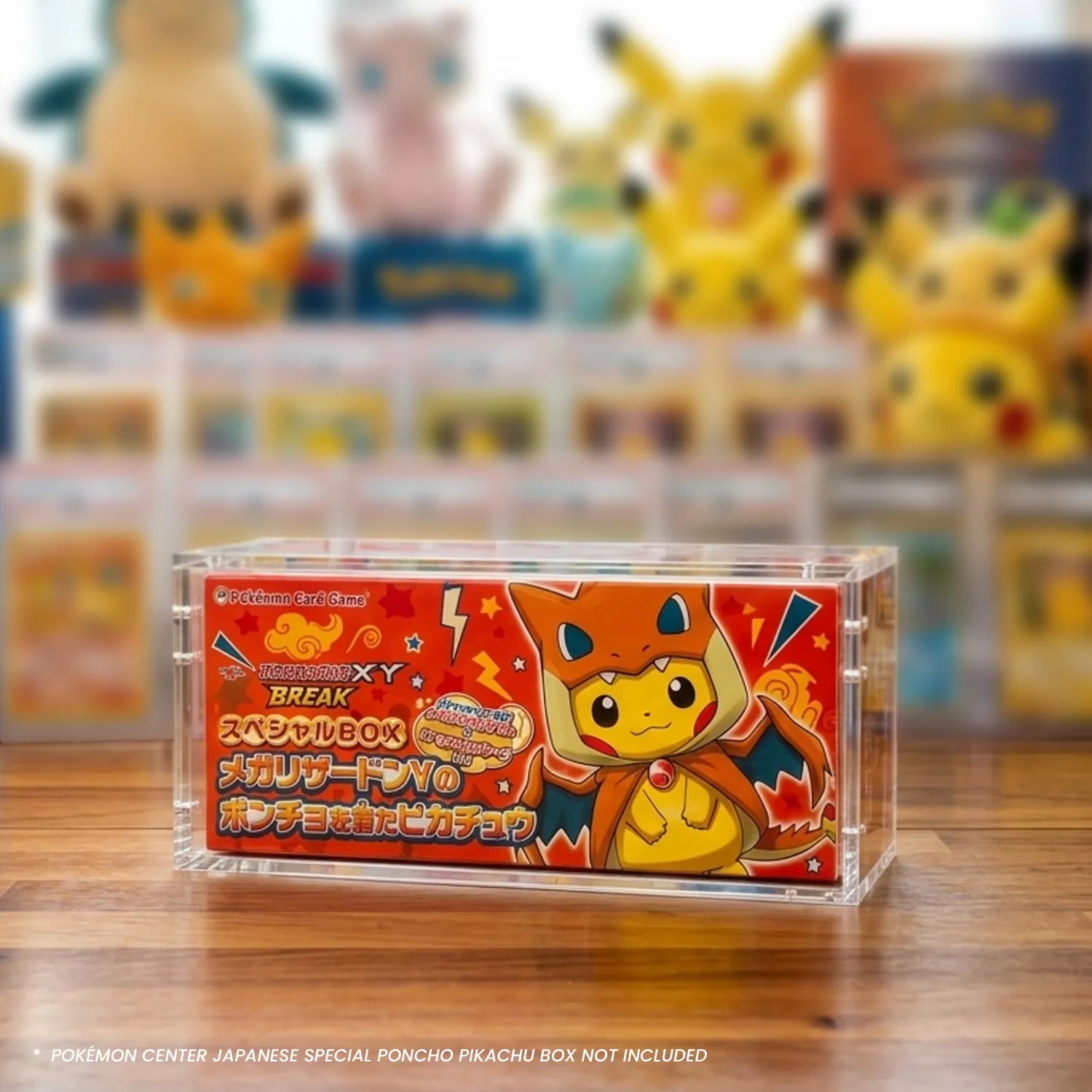 Magnetic Acrylic Display Case for Pokémon Center Japanese Special Poncho Pikachu Box