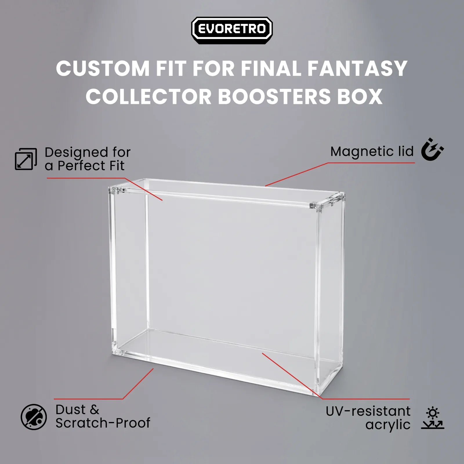Magnetic Acrylic Display Case for MTG Universes Beyond: Final Fantasy Collector Boosters Box