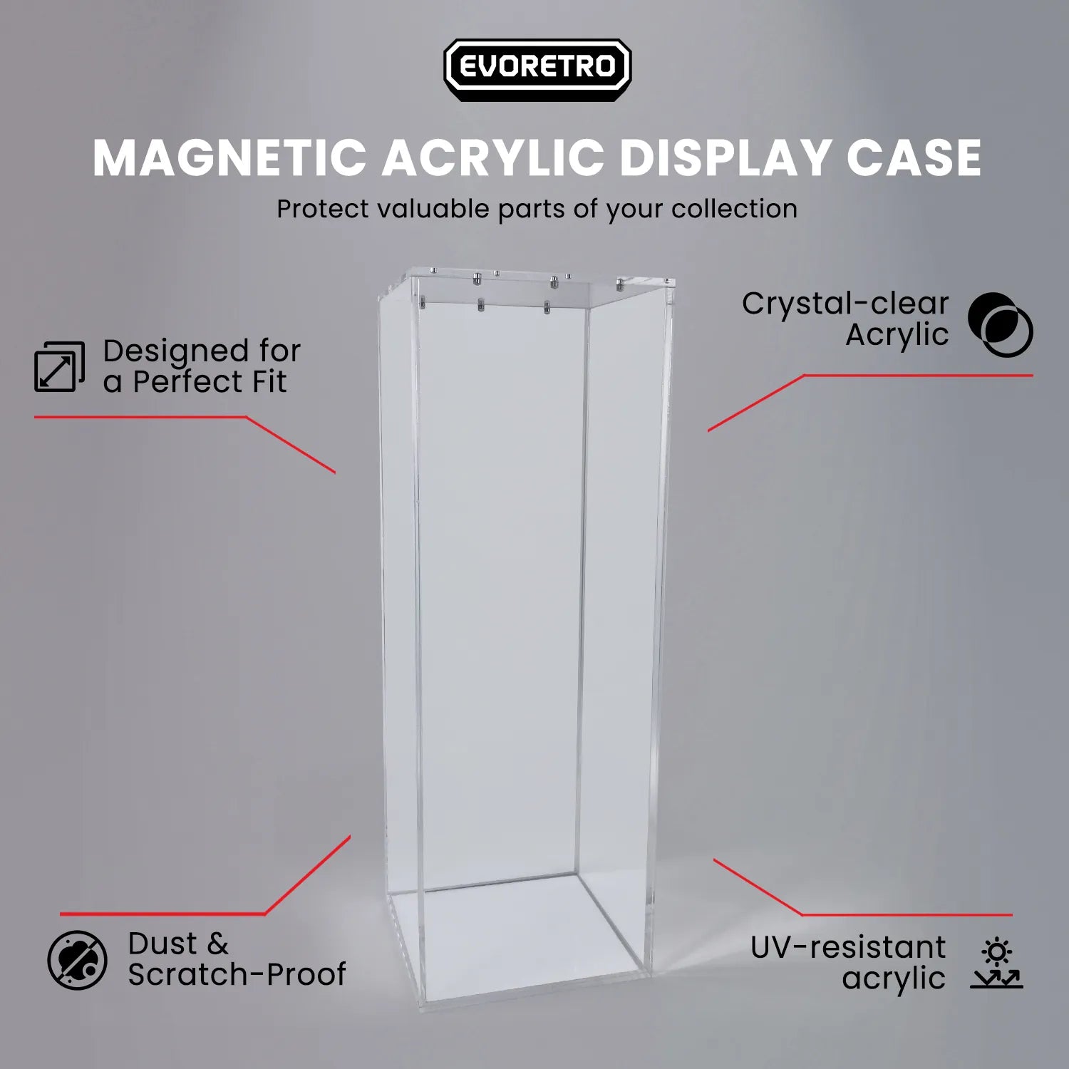 Magnetic Acrylic Display Case for Case of 6 English Booster Box