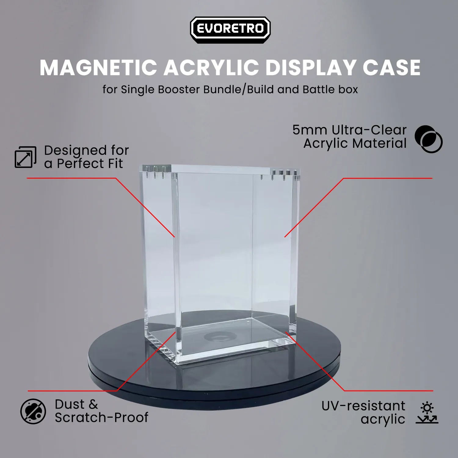 Magnetic Acrylic Display Case for Single Booster Bundle - Build and Battle Box