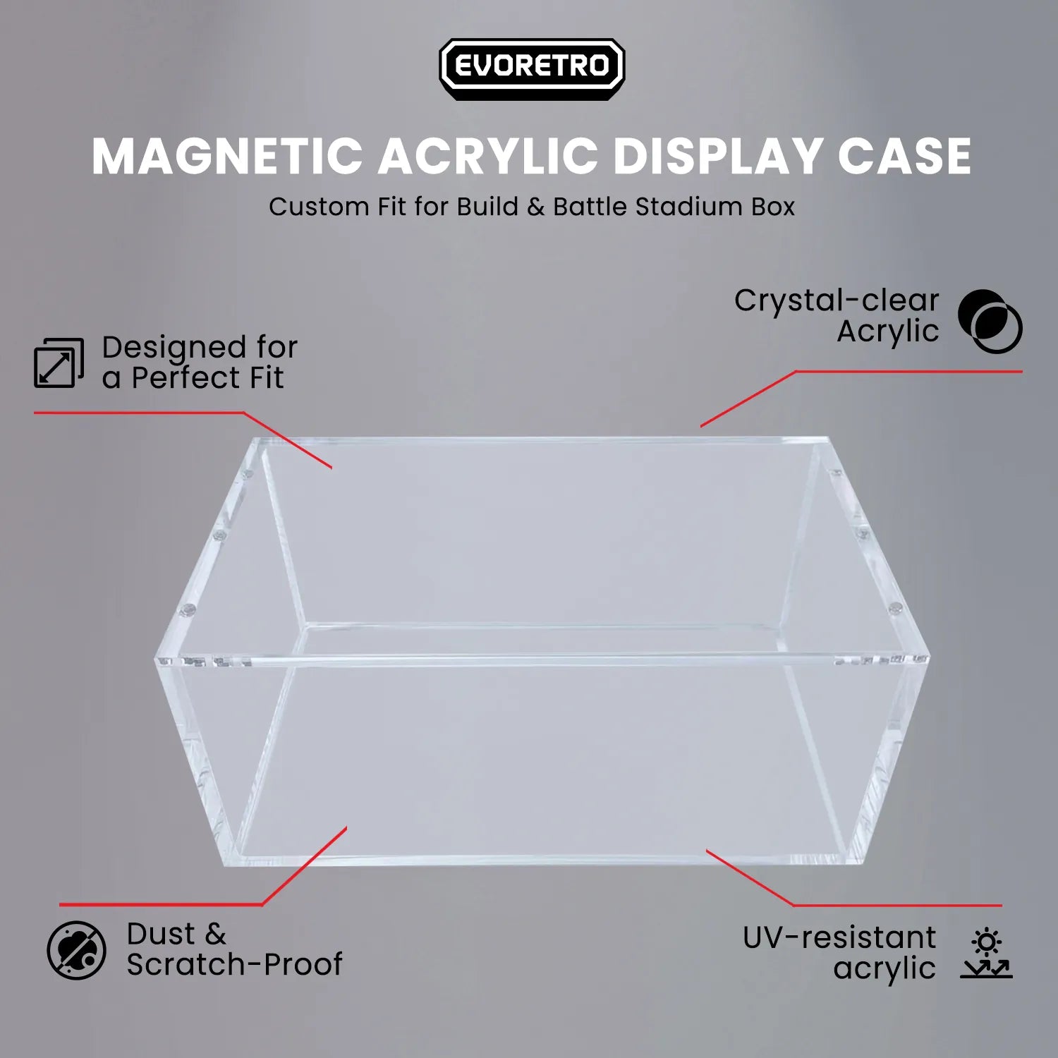 Magnetic Acrylic Display Case for Build & Battle Stadium Box