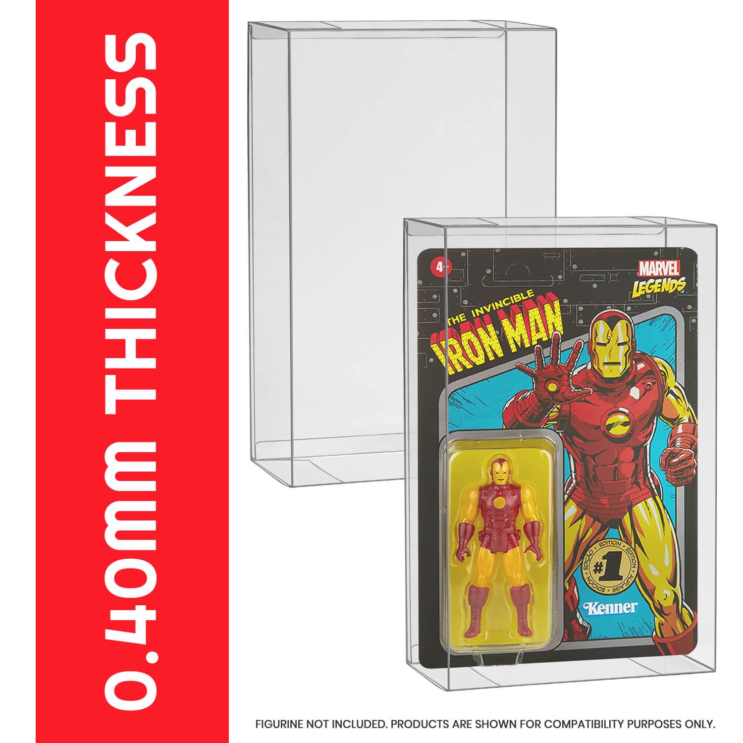 Action Figure Protective Case for Carded Star Wars and GI Joe  3.75'' (Shallow, 30MM) - 10 Pack
