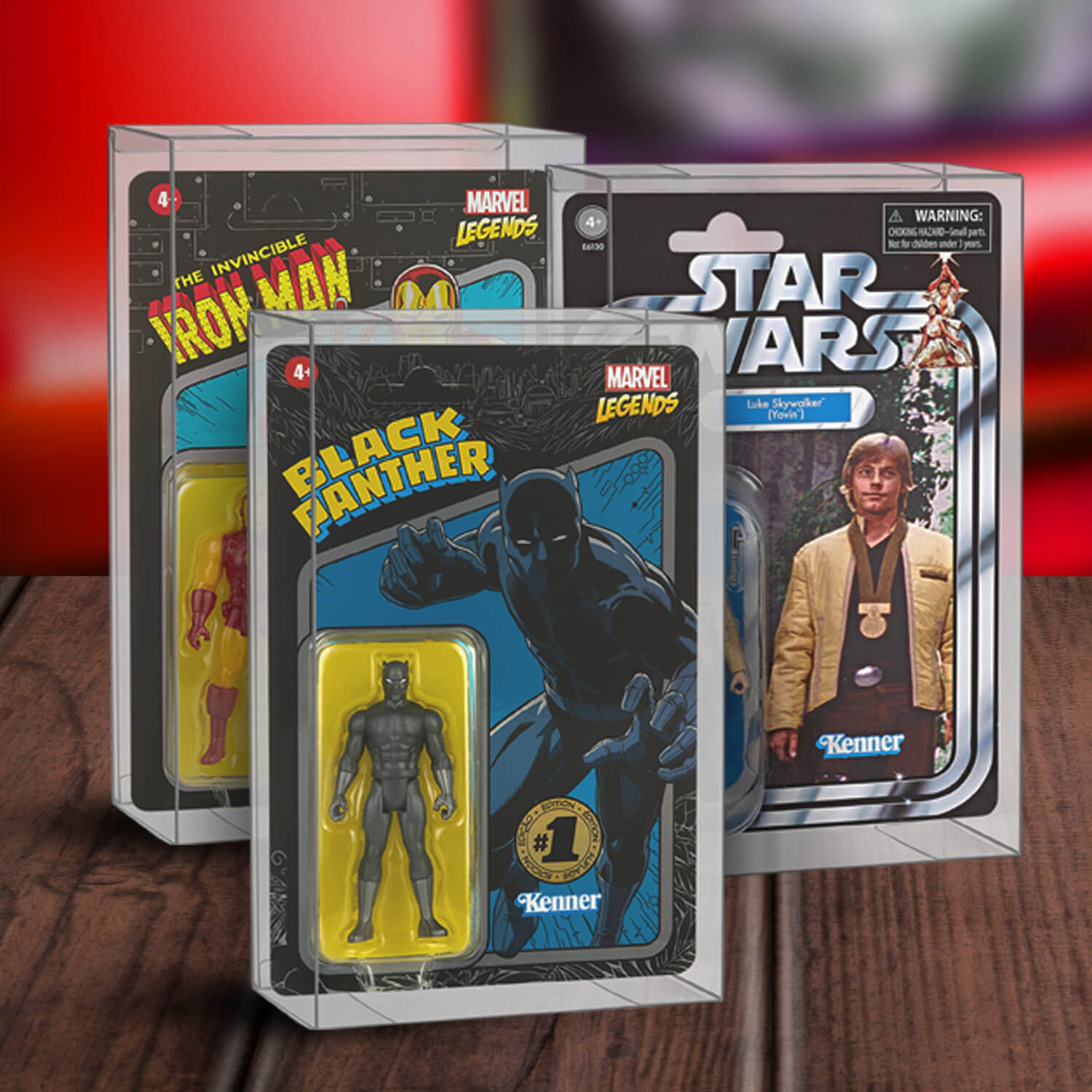 Étui de protection pour figurines d'action Carded Star Wars et GI Joe 3,75'' (peu profond, 30 mm) - Lot de 10
