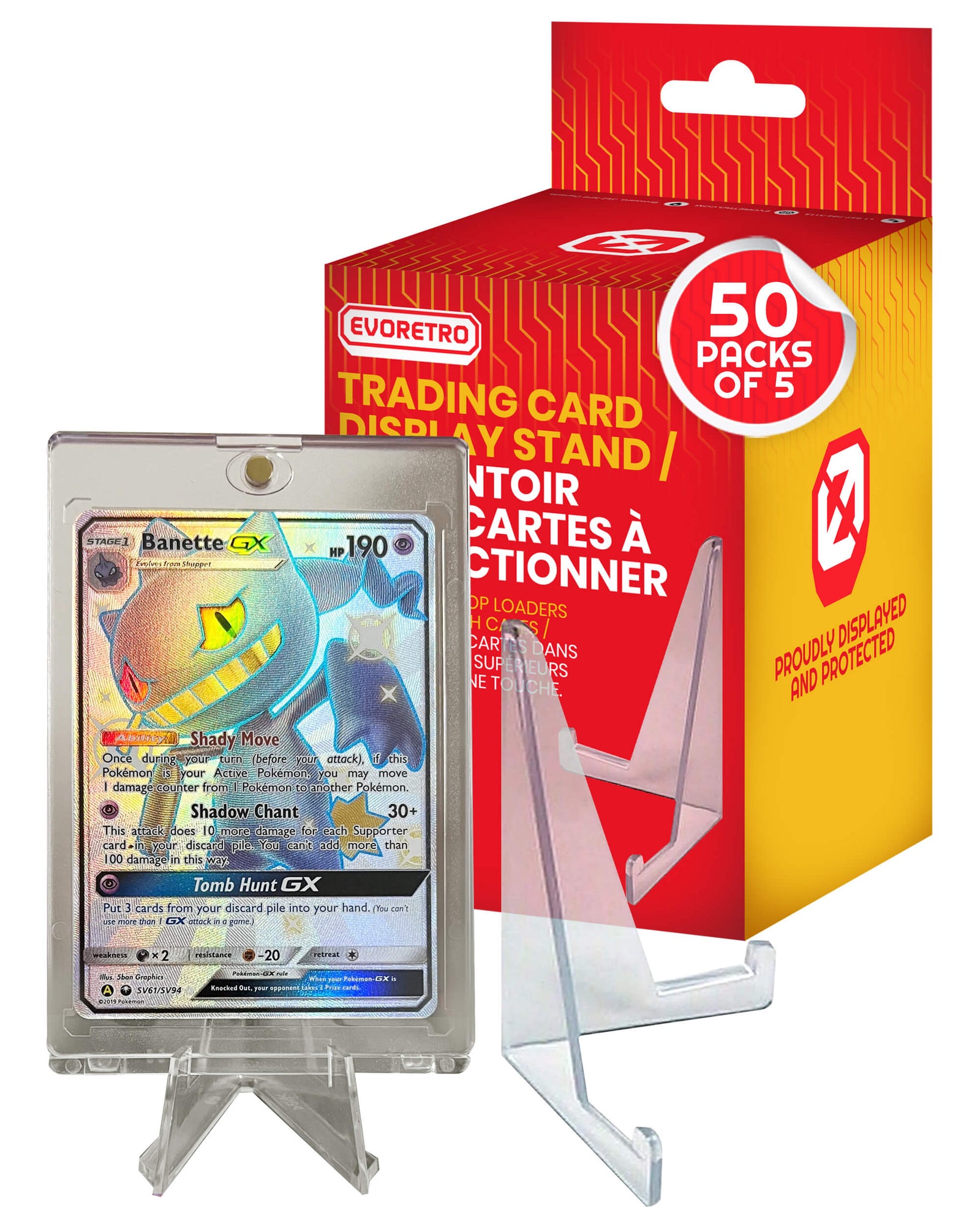 Présentoir de cartes - 35-260PT Support de carte de jeu transparent et durable