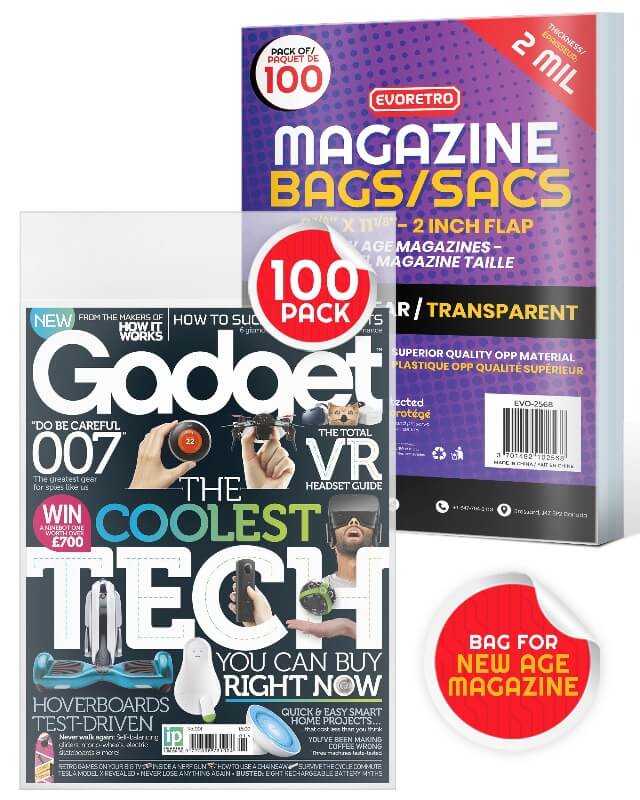 EVORETRO Comic Boards & Bags – New Magazine Size (200 Pack)