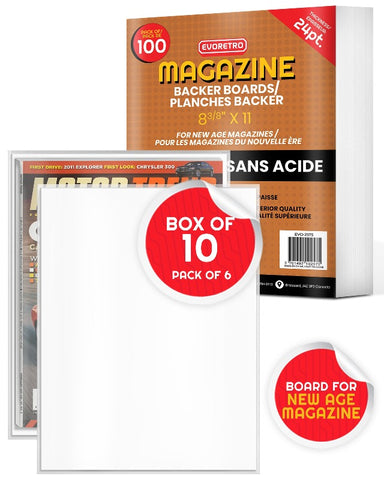 100 Resealable BCW Thick Magazine Poly Bags and 100 Magazine Backer Boards