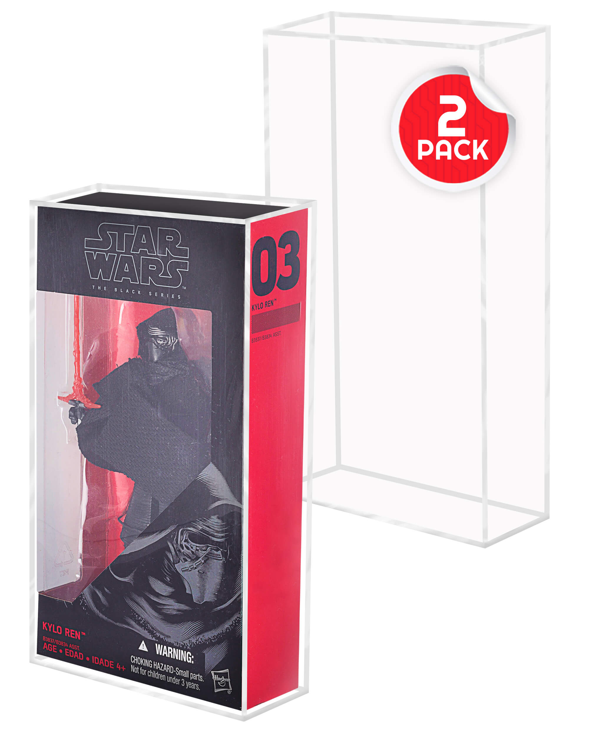 Action Figure Acrylic Case for 6" Hasbro Star Wars Black Series - Pack of 2