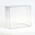Clear rectangular display case on a white background