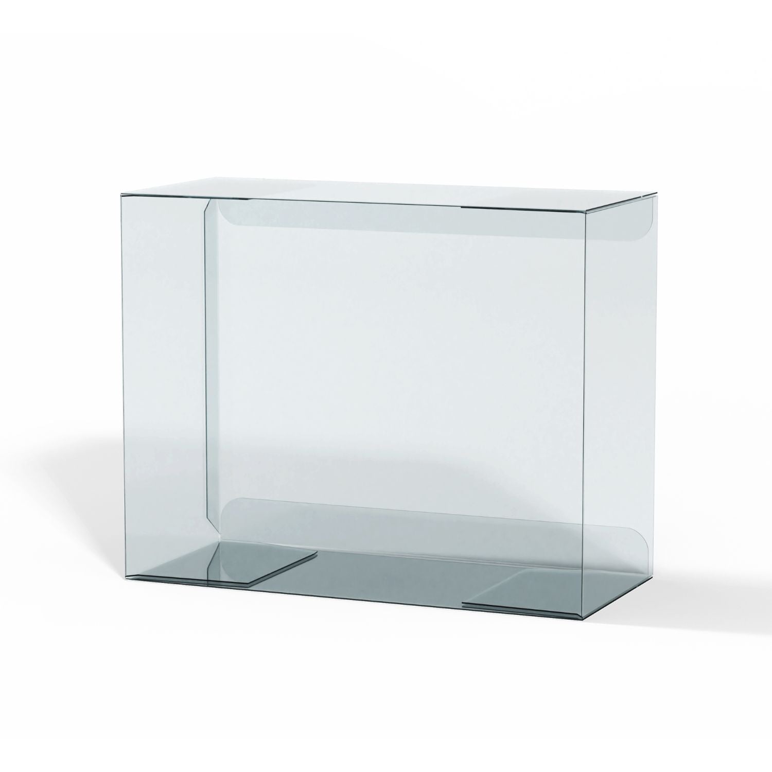 EVORETRO clear PET protector for One Piece Card Game booster box, angled view