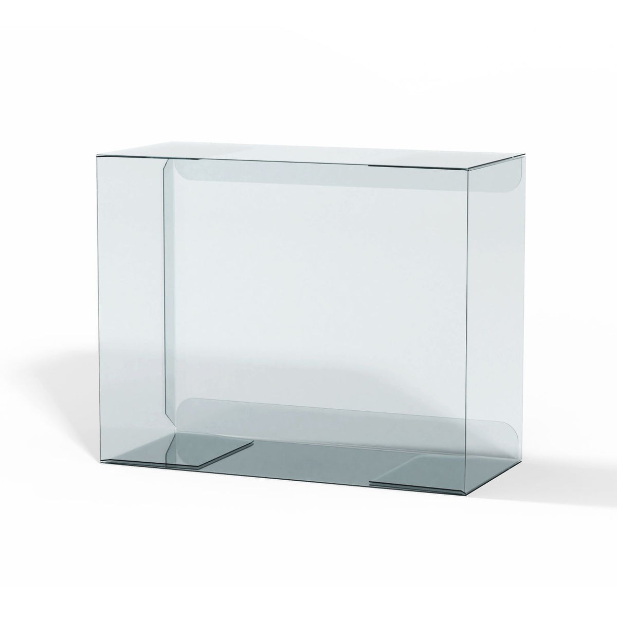 EVORETRO clear PET protector for One Piece Card Game booster box, angled view