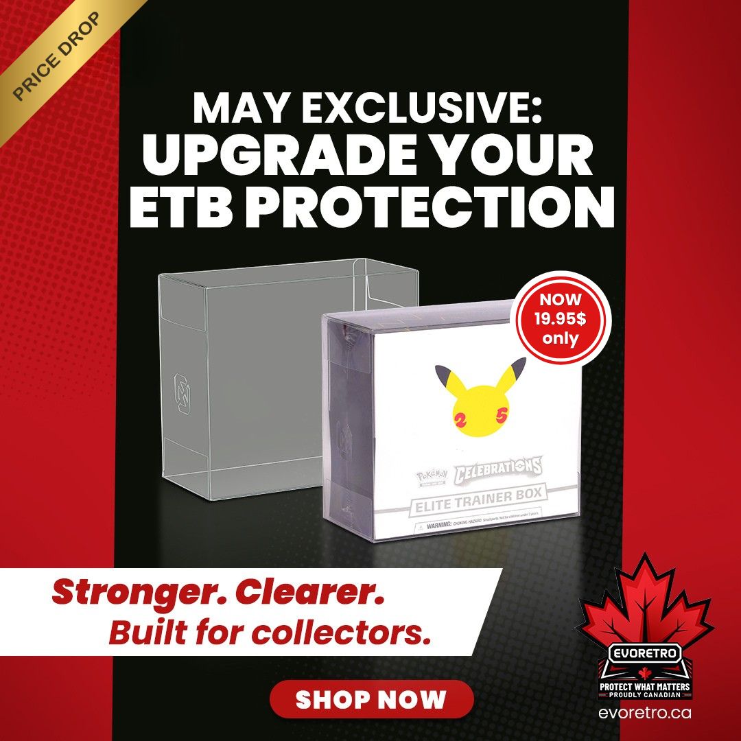 Protecteurs PET EVORETRO pour ETB Pokémon — paquet de 5
