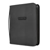 Black 3x3 toploader binder with zipper for trading cards compatible with 35pt top loaders