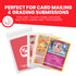 Four toploader cards neatly stored inside a clear resealable team bag with text indicating compatibility.