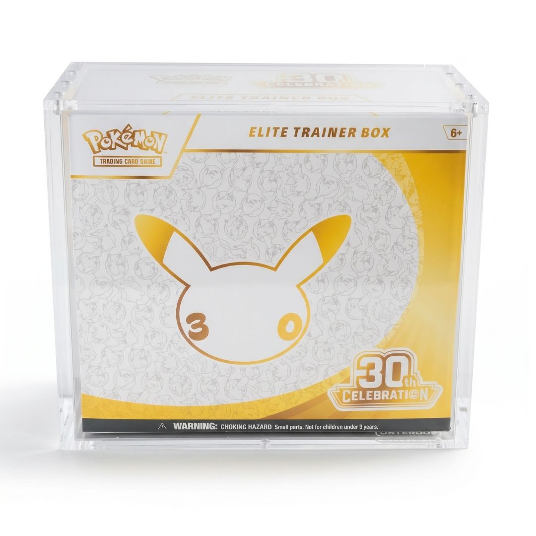 EVORETRO Acrylic ETB Display Case with magnetic lid for Pokémon Elite Trainer Box