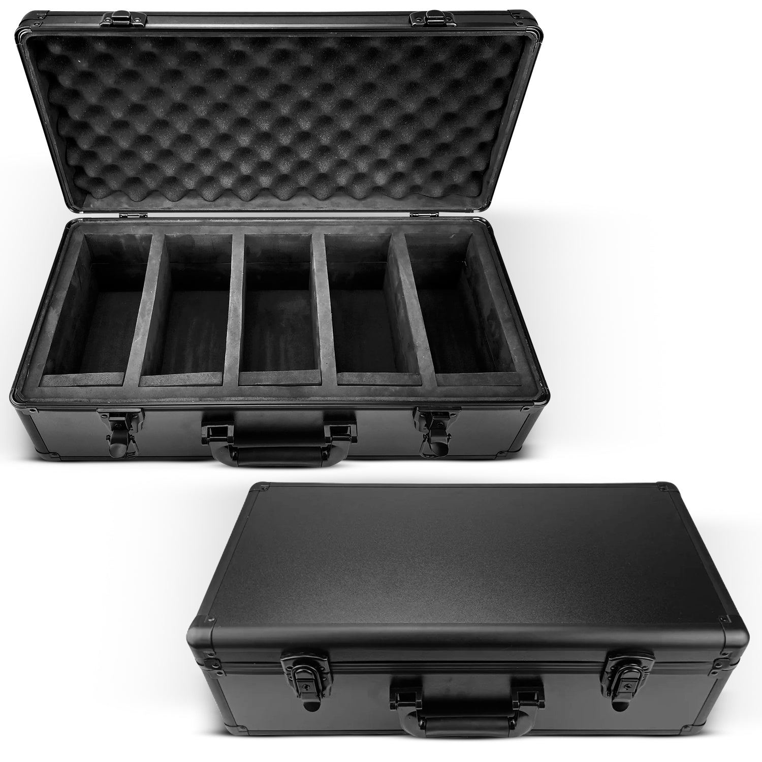 Coffret gradué en aluminium à 3 rangées pour 90 dalles avec système à clé