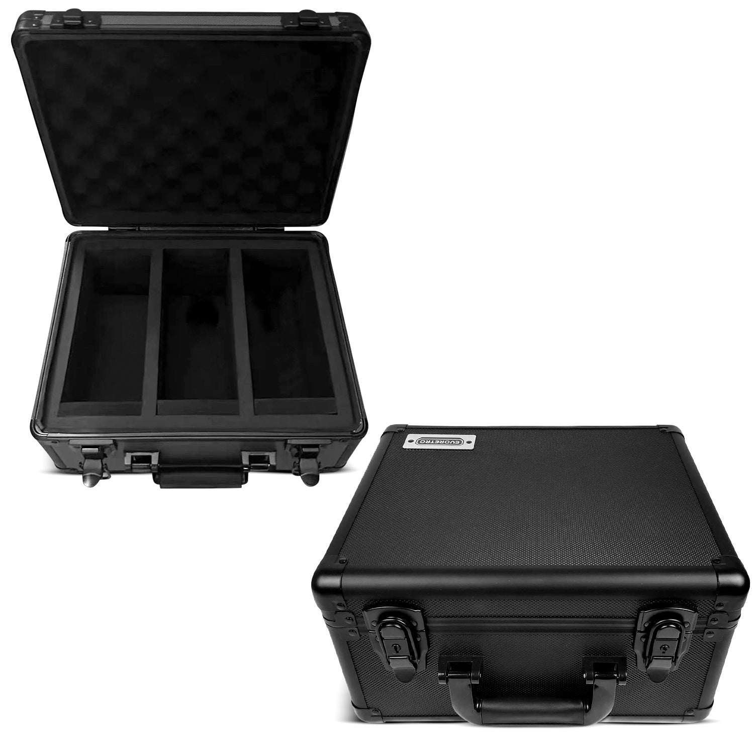 Coffret gradué en aluminium à 3 rangées pour 90 dalles avec système à clé