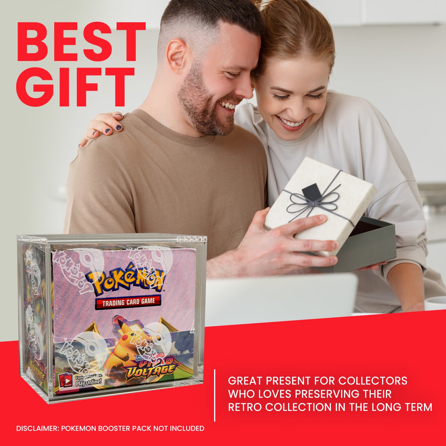 Acrylic Case for Pokemon Booster Box with Magnetic Lid Pack of 1
