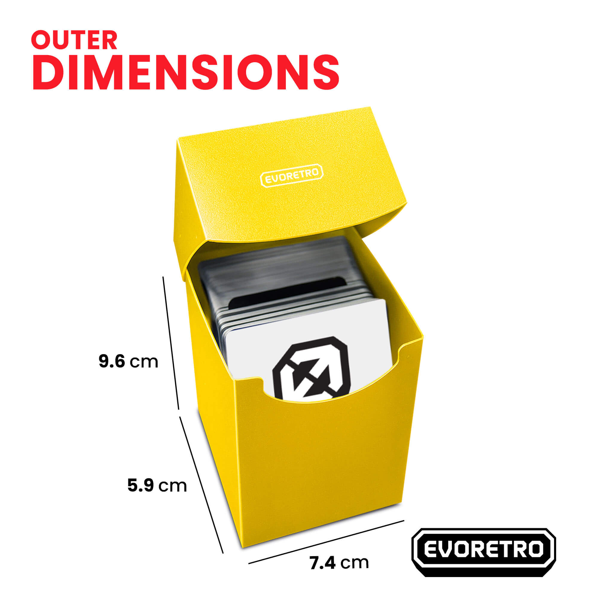 EVORETRO Plastic Deck Box – Holds Standard Trading Cards Yellow