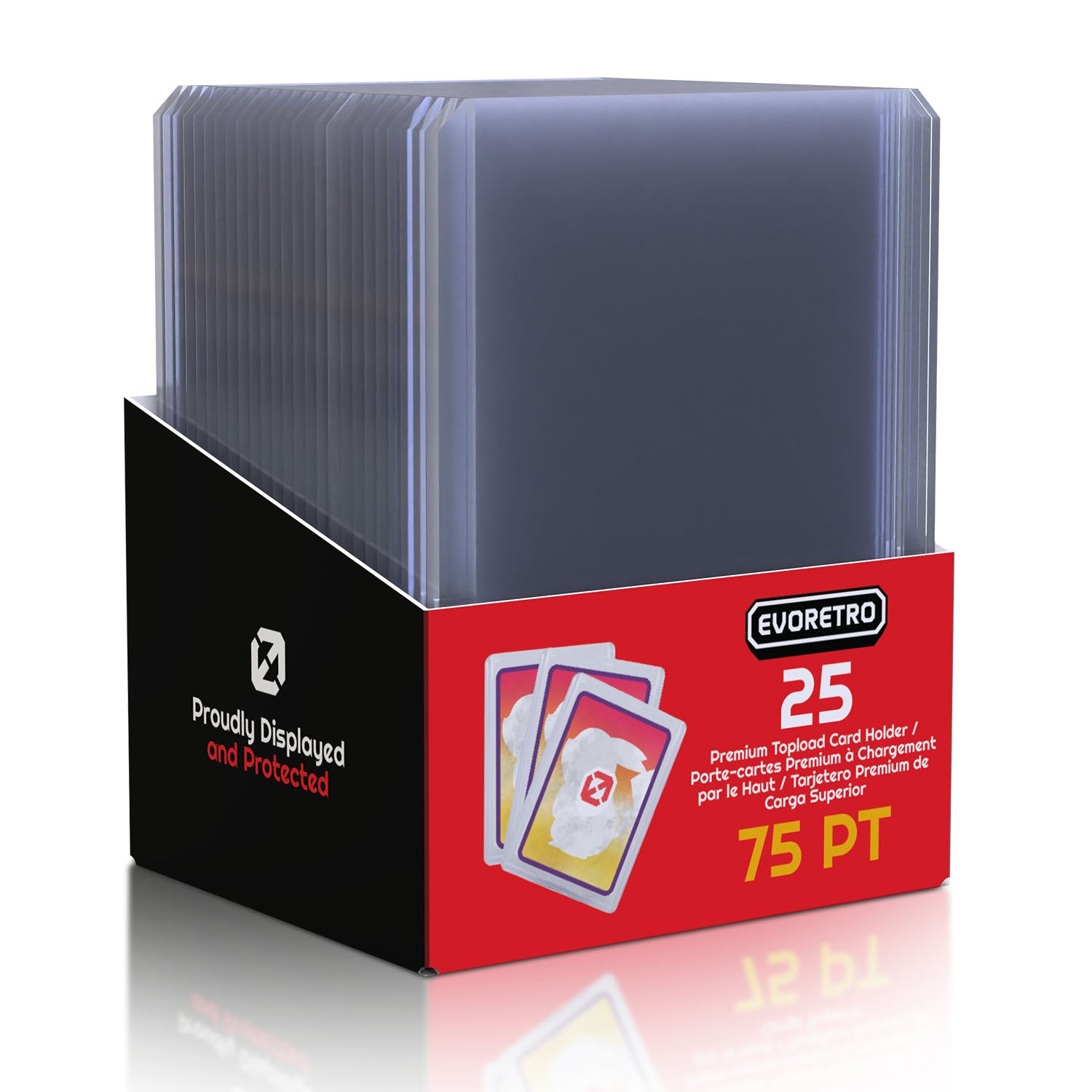 EVORETRO Toploader Card Holder 3x4 75pt – 25 Pack