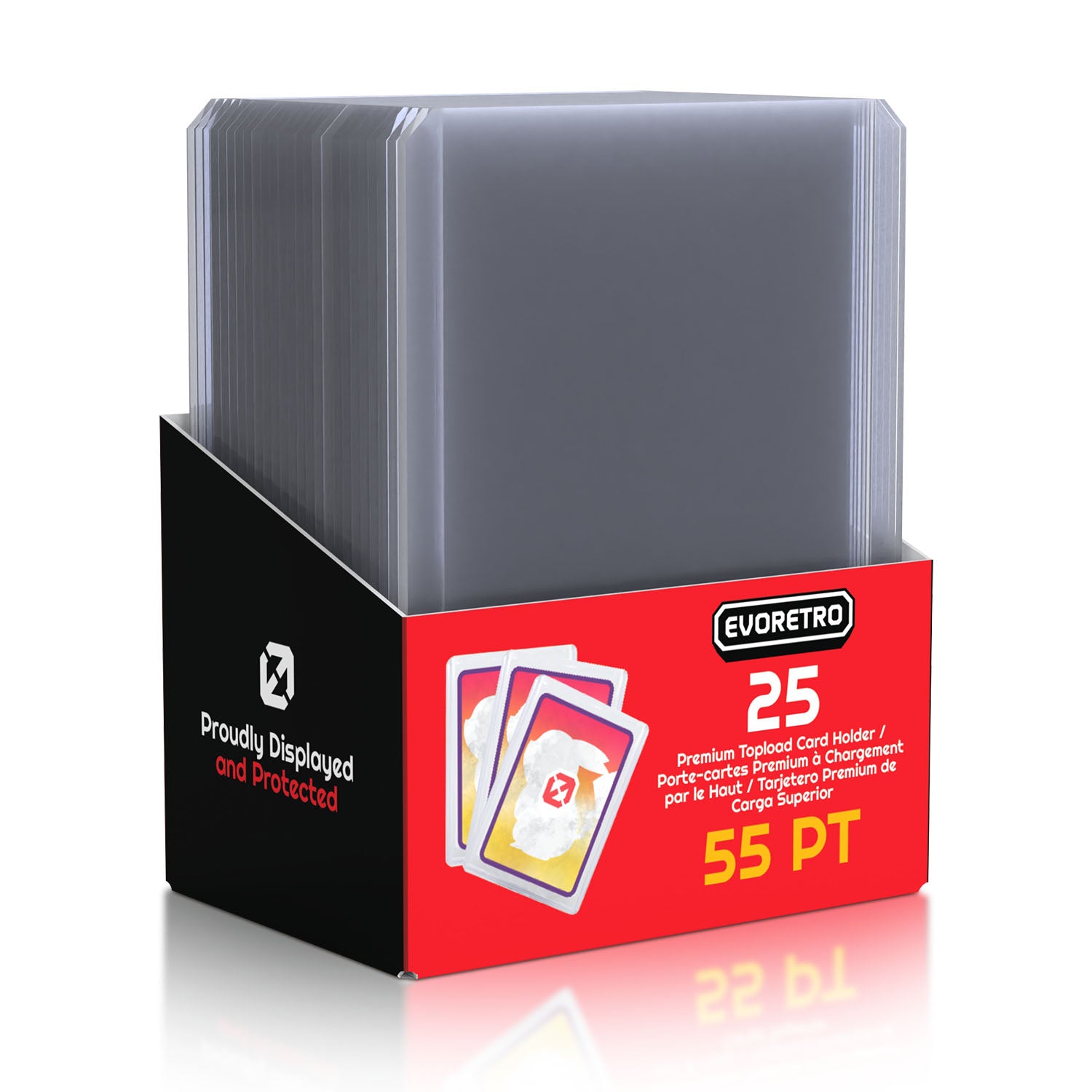 EVORETRO Toploader Card Holder 3x4 55pt – 25 Pack
