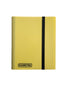 Yellow 9 pocket card flex portfolio binder holding 360 trading cards with elastic strap