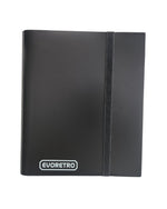 Black 9 pocket card flex portfolio binder holding 360 trading cards with elastic strap