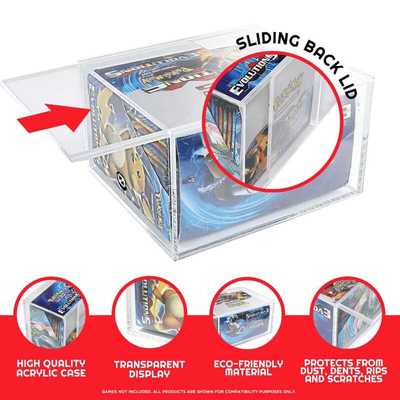 Pokemon Booster Box w/ Sliding Lid Anti-UV - Acrylic Protector 4.0MM