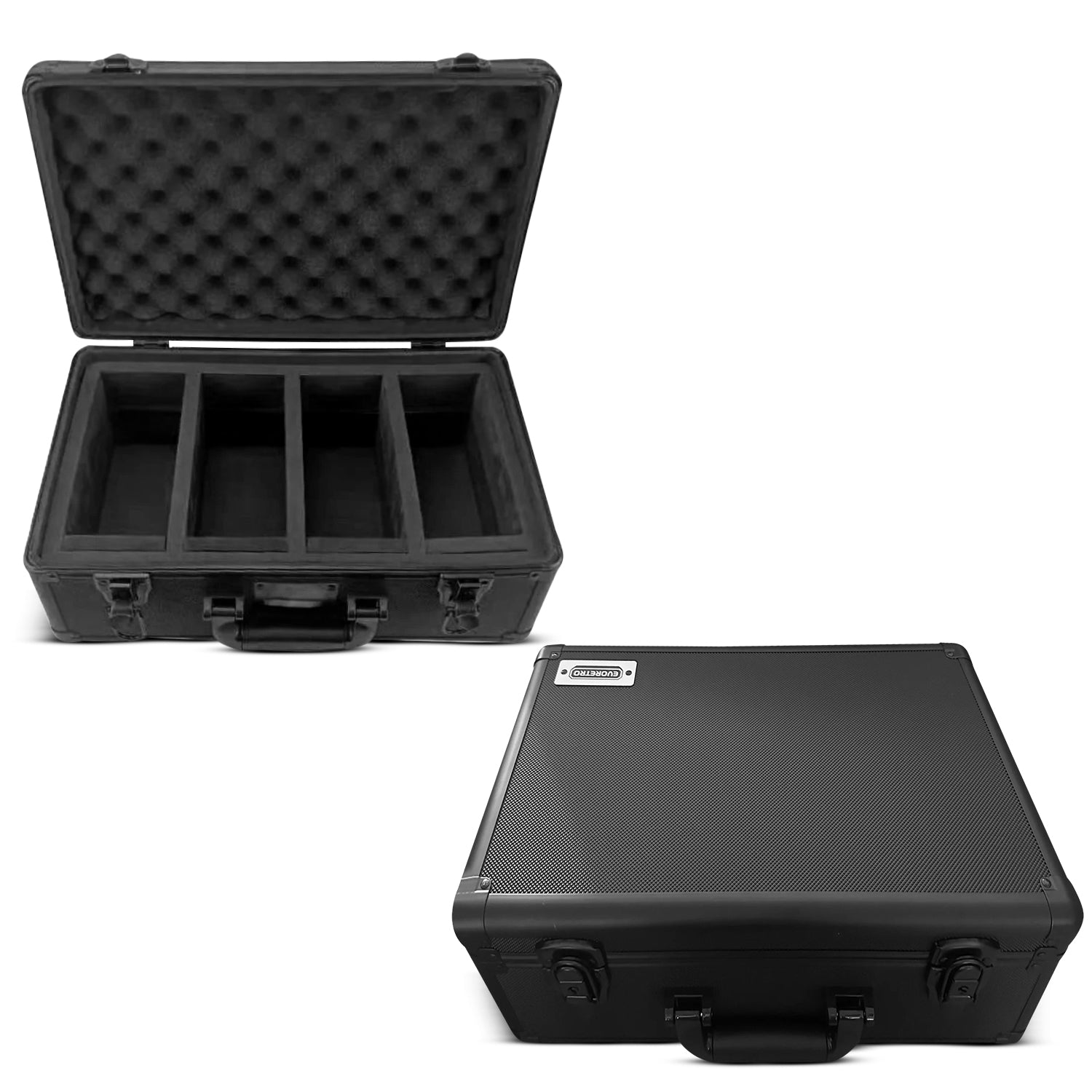 Coffret gradué en aluminium à 3 rangées pour 90 dalles avec système à clé